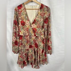 Altar'd State Floral Peasant Dress Flowy Boho Indie Coquette Size M